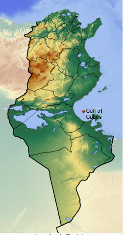 Lagekarte Golf von Gabès