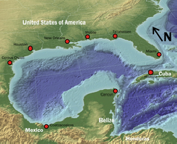 Karte vom Golf von Mexiko