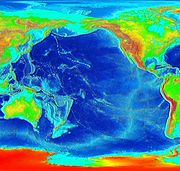 Topographische Karte des Pazifiks