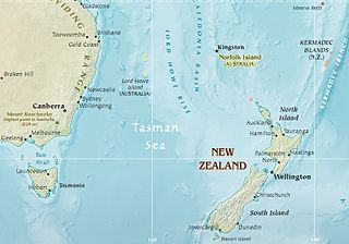 Karte der Tasmansee