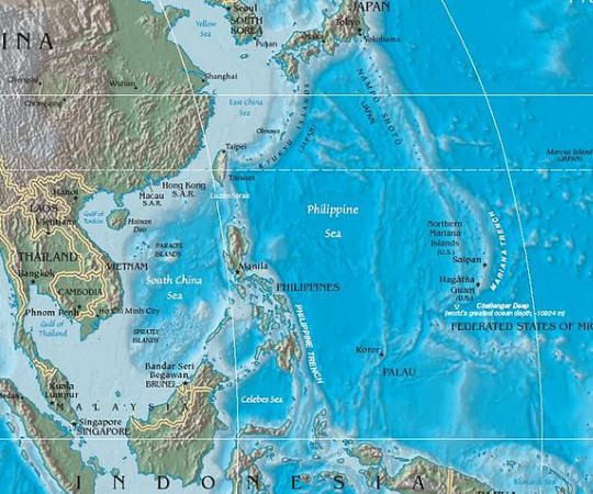 Karte mit Philippinensee