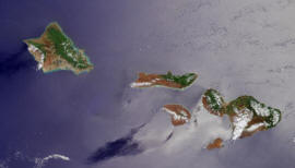NASA-Satellitenbild einiger Hawaii-Inseln 