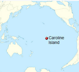 Lagekarte Caroline-Atoll