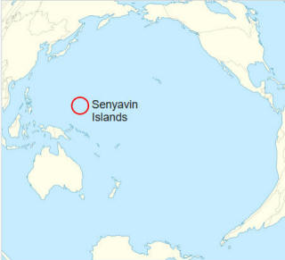 Lagekarte der Senjawin-Inseln