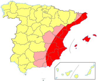 Karte der Spanischen Levante