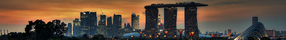 Panoramic view of Marina Bay and city from Marina Barrage