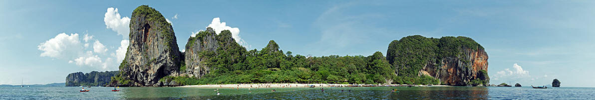 Panorama Phra Nang beach in Railay Bay, Krabi,