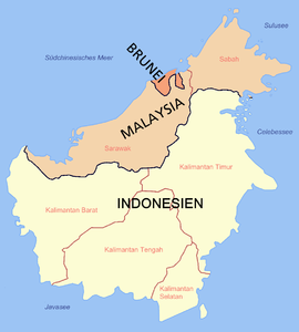 Politische Karte von Borneo