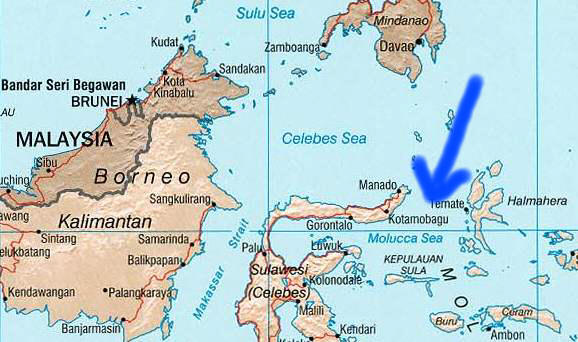 Karte der Molukkensee