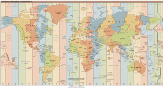 Weltkarte mit Zeitzonen