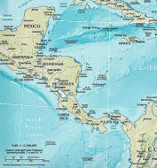 Zentralamerika Politische Karte